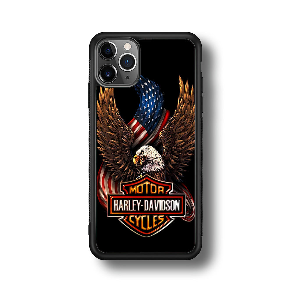 Harley Davidson Eagle US iPhone 11 Pro Max Case-Mobile Phone Case-Rubber Black (2D Case)-Altracase