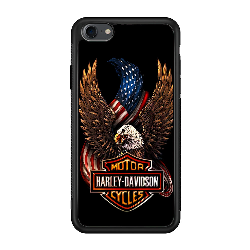 Harley Davidson Eagle US iPhone 8 Case-Mobile Phone Case-Rubber Black (2D Case)-Altracase