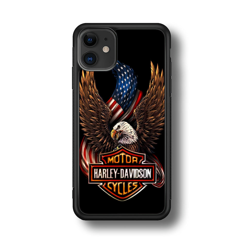 Harley Davidson Eagle US iPhone 11 Case-Mobile Phone Case-Rubber Black (2D Case)-Altracase
