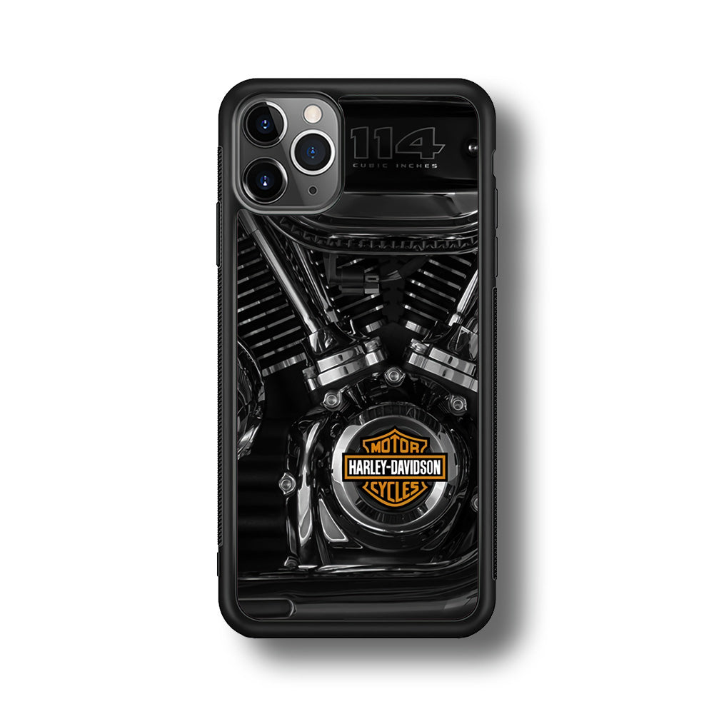 Harley Davidson Engine iPhone 11 Pro Max Case-Mobile Phone Case-Rubber Black (2D Case)-Altracase