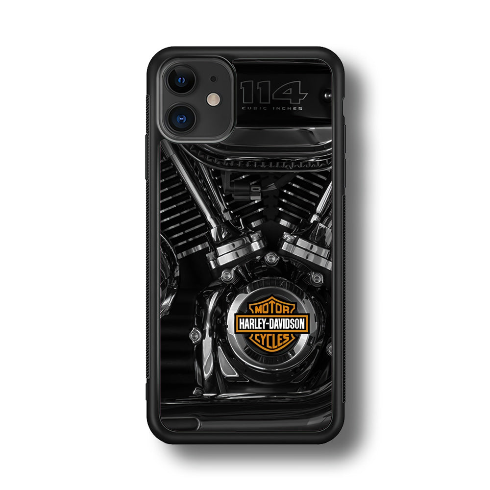 Harley Davidson Engine iPhone 11 Case-Mobile Phone Case-Rubber Black (2D Case)-Altracase