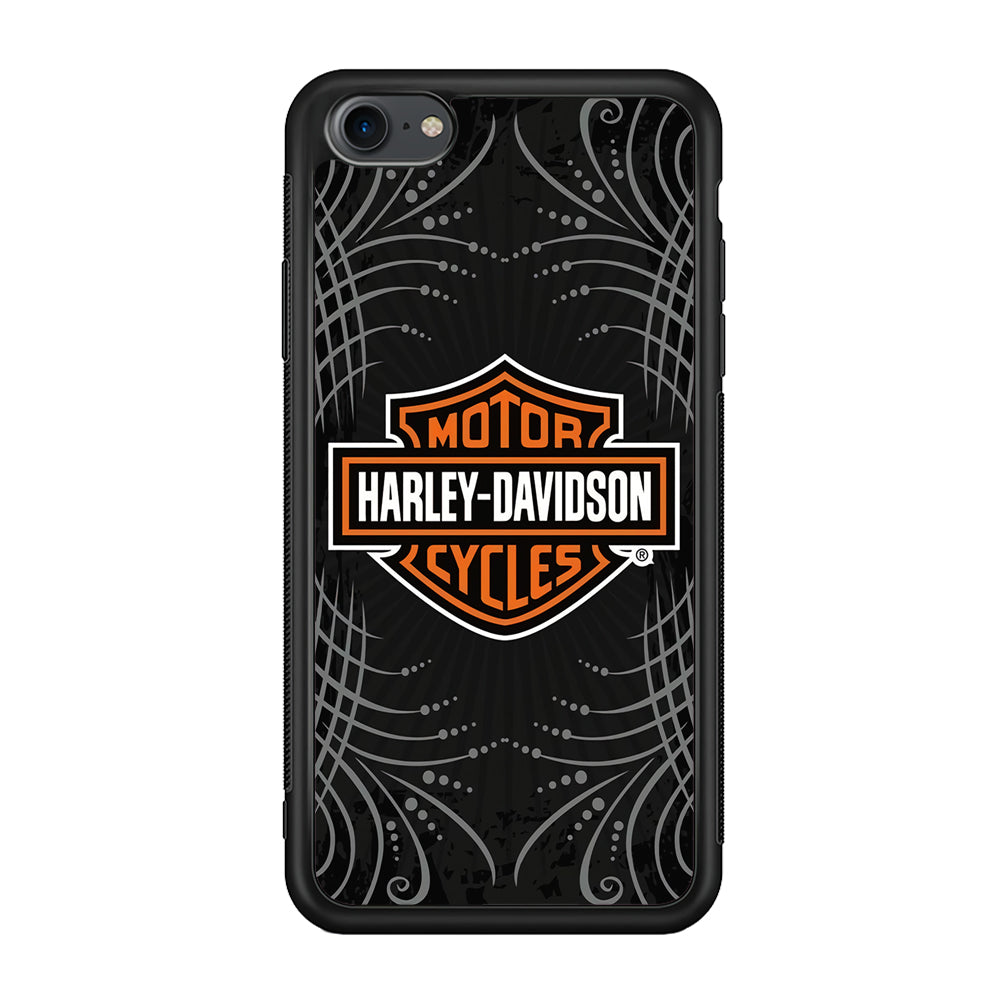 Harley Davidson Grey Motif iPhone SE 3 2022 Case-Mobile Phone Case-Rubber Black (2D Case)-Altracase
