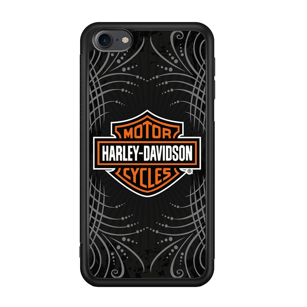Harley Davidson Grey Motif iPod Touch 6 Case-Mobile Phone Case-Rubber Black (2D Case)-Altracase