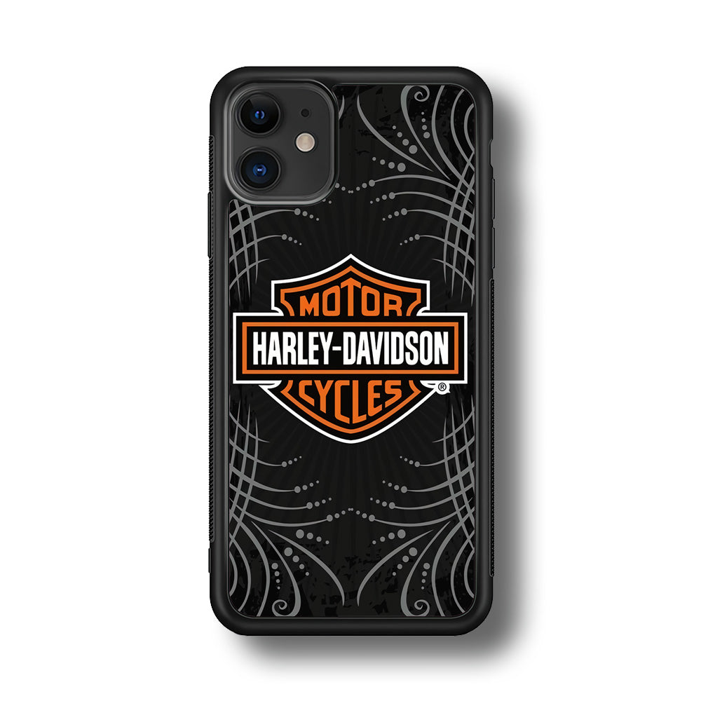 Harley Davidson Grey Motif iPhone 11 Case-Mobile Phone Case-Rubber Black (2D Case)-Altracase