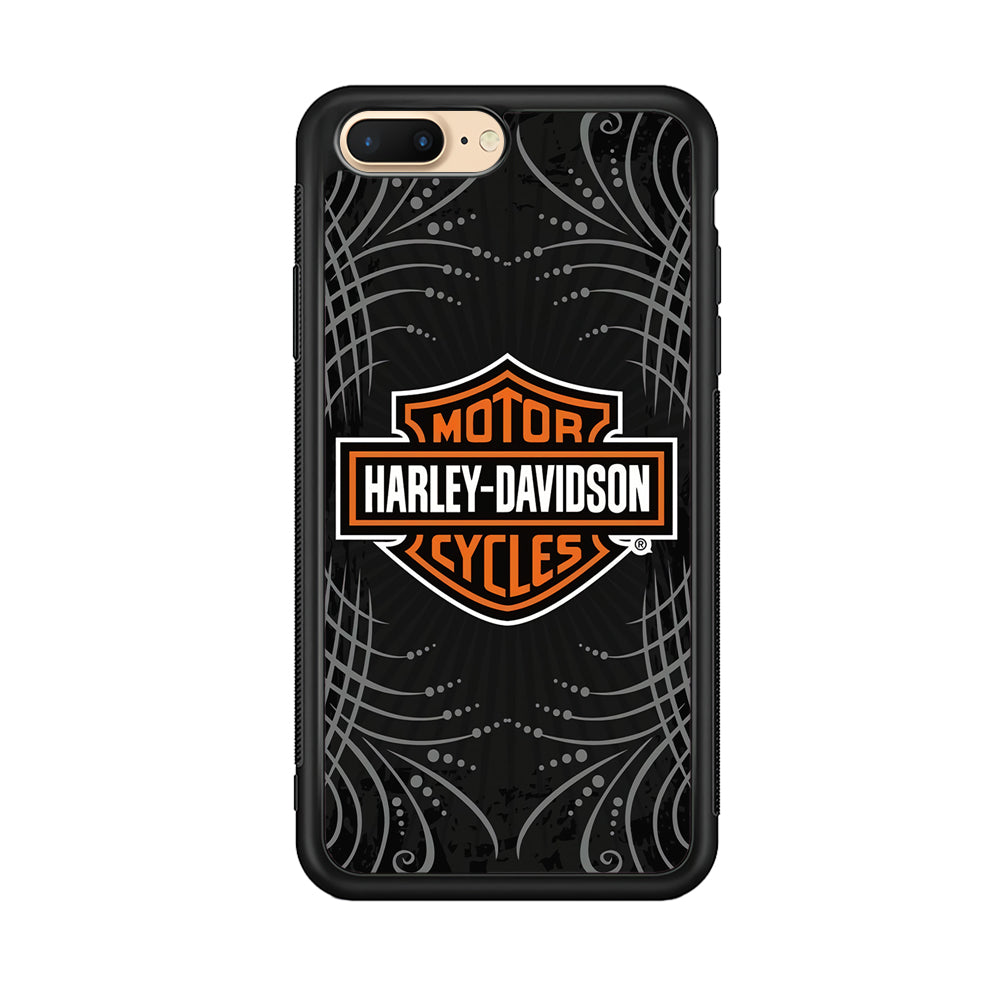 Harley Davidson Grey Motif iPhone 8 Plus Case-Mobile Phone Case-Rubber Black (2D Case)-Altracase