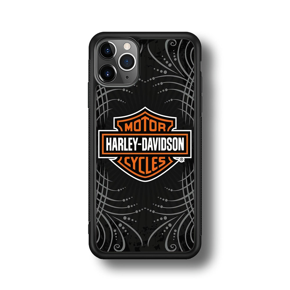 Harley Davidson Grey Motif iPhone 11 Pro Max Case-Mobile Phone Case-Rubber Black (2D Case)-Altracase