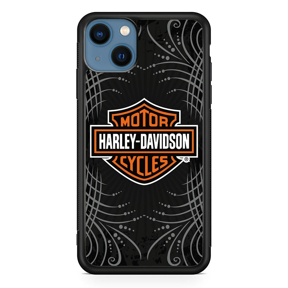 Harley Davidson Grey Motif iPhone 15 Case-Mobile Phone Case-Rubber Black (2D Case)-Altracase