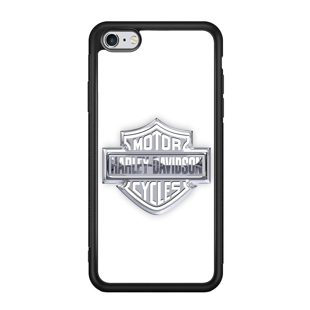 Harley Davidson Logo Silver iPhone 6 | 6s Case-Mobile Phone Case-Rubber Black (2D Case)-Altracase