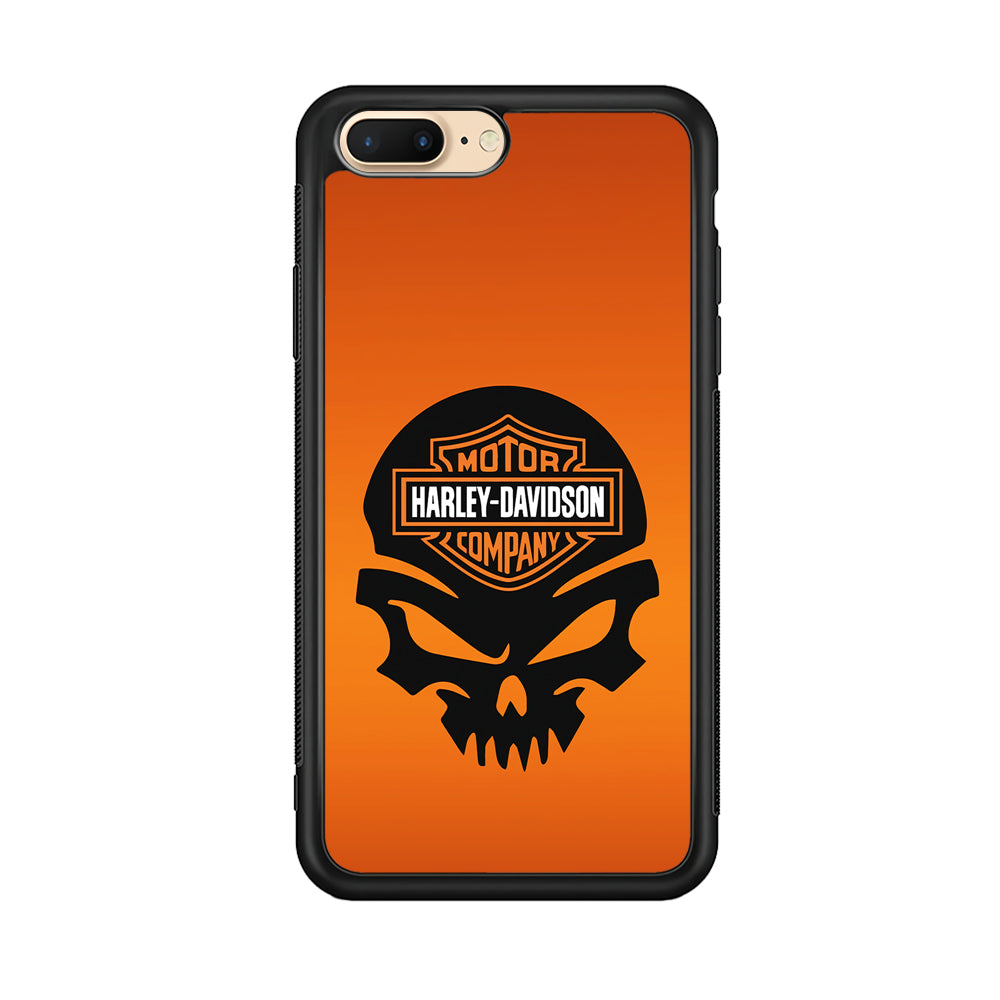Harley Davidson Skull Logo iPhone 8 Plus Case-Mobile Phone Case-Rubber Black (2D Case)-Altracase