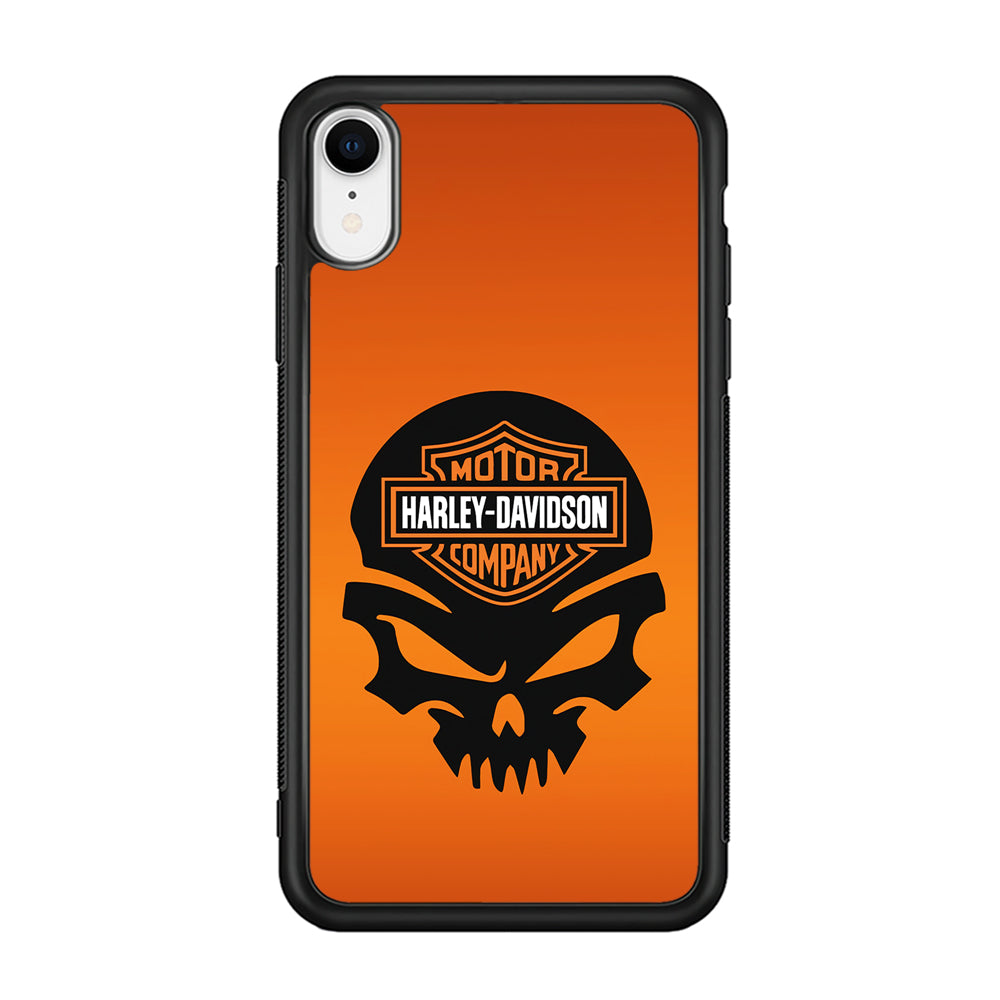 Harley Davidson Skull Logo iPhone XR Case-Mobile Phone Case-Rubber Black (2D Case)-Altracase