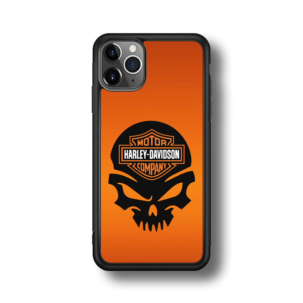 Harley Davidson Skull Logo iPhone 11 Pro Max Case-Mobile Phone Case-Rubber Black (2D Case)-Altracase