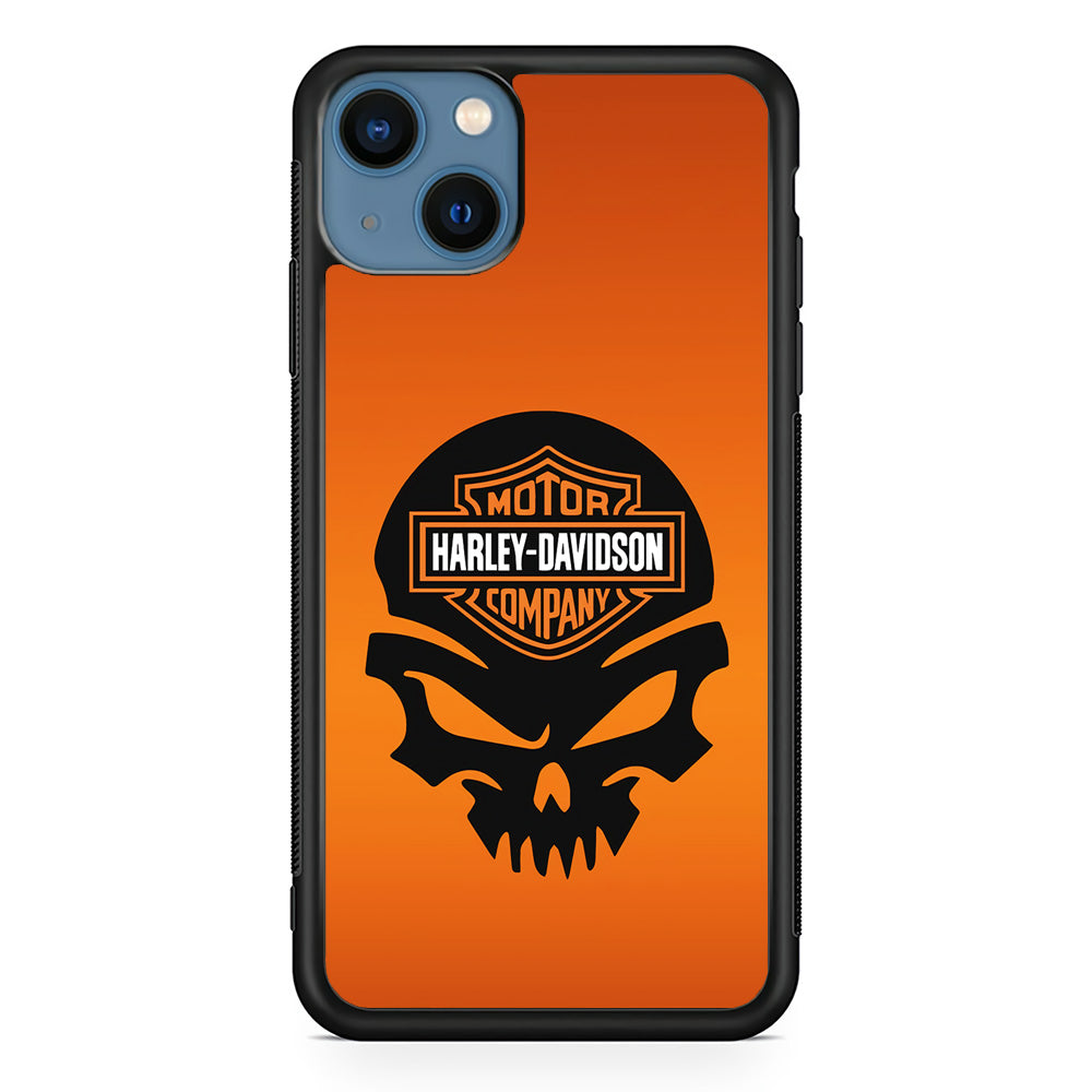 Harley Davidson Skull Logo iPhone 15 Case-Mobile Phone Case-Rubber Black (2D Case)-Altracase