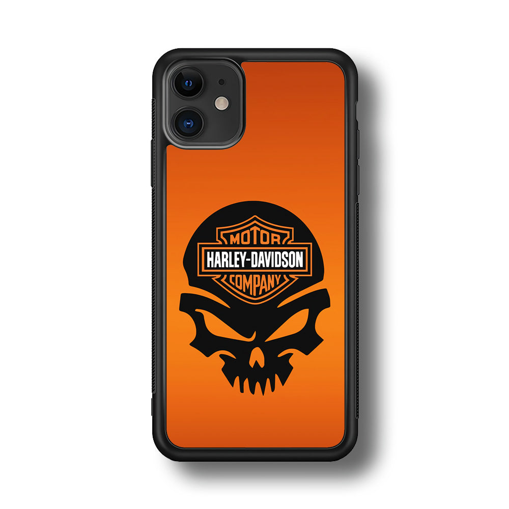 Harley Davidson Skull Logo iPhone 11 Case-Mobile Phone Case-Rubber Black (2D Case)-Altracase