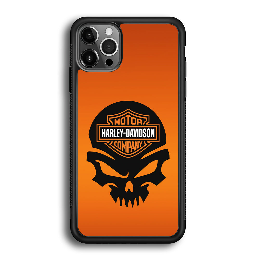 Harley Davidson Skull Logo iPhone 12 Pro Max Case-Mobile Phone Case-Rubber Black (2D Case)-Altracase