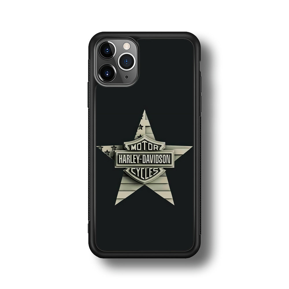 Harley Davidson Star Logo iPhone 11 Pro Max Case-Mobile Phone Case-Rubber Black (2D Case)-Altracase