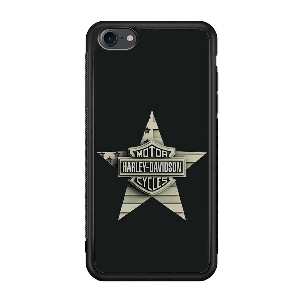 Harley Davidson Star Logo iPhone SE 2020 Case-Mobile Phone Case-Rubber Black (2D Case)-Altracase