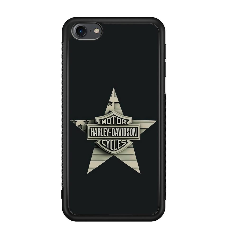 Harley Davidson Star Logo iPod Touch 6 Case-Mobile Phone Case-Rubber Black (2D Case)-Altracase