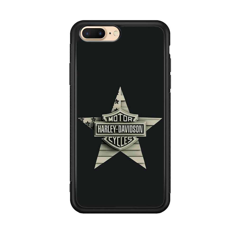 Harley Davidson Star Logo iPhone 8 Plus Case-Mobile Phone Case-Rubber Black (2D Case)-Altracase