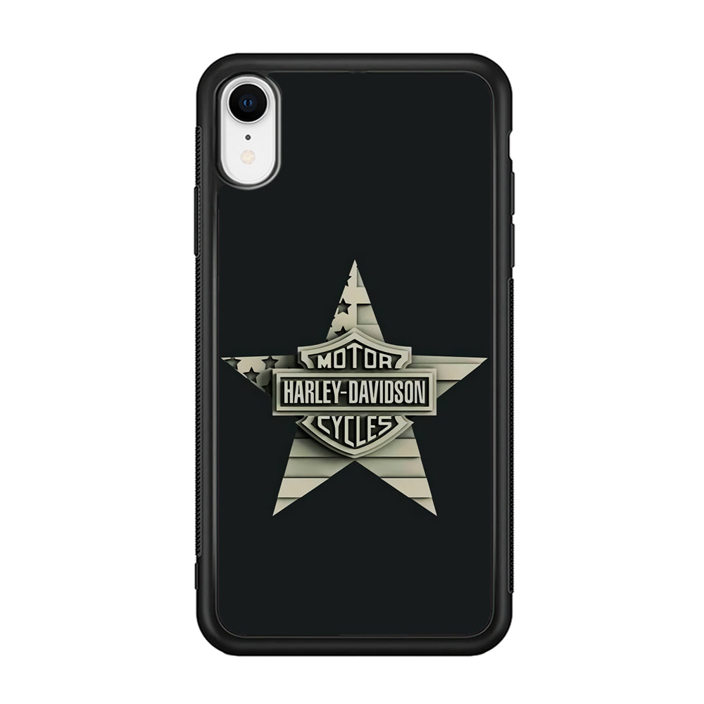 Harley Davidson Star Logo iPhone XR Case-Mobile Phone Case-Rubber Black (2D Case)-Altracase