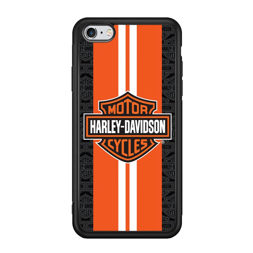 Harley Davidson White Striped Orange iPhone 6 | 6s Case-Mobile Phone Case-Rubber Black (2D Case)-Altracase