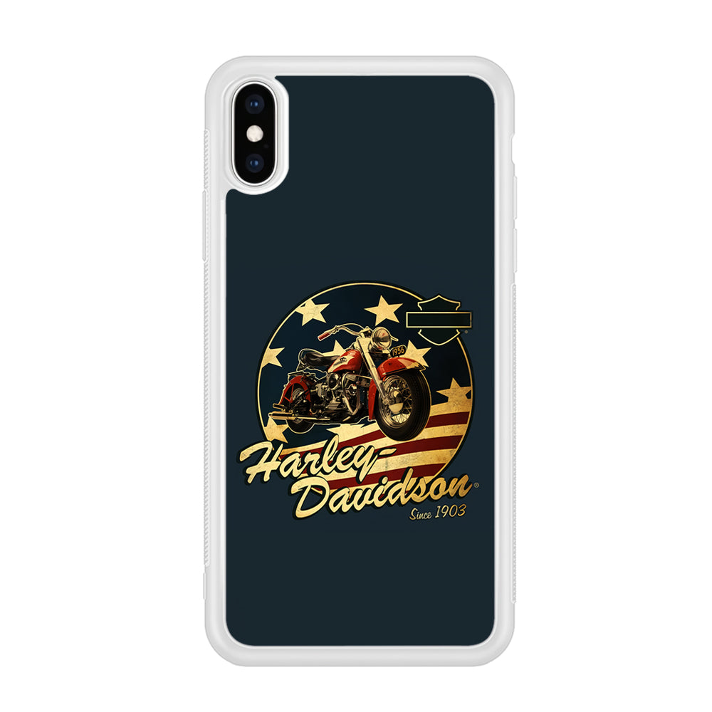 Harley Vintage Logo iPhone Xs Case-Phone Case-Rubber White (2D Case)-Altracase