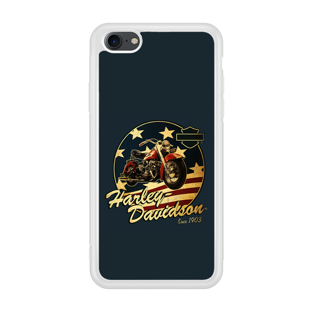 Harley Vintage Logo iPhone 7 Case-Phone Case-Rubber White (2D Case)-Altracase