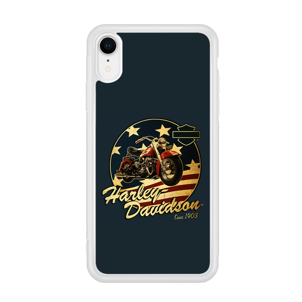 Harley Vintage Logo iPhone XR Case-Phone Case-Rubber White (2D Case)-Altracase