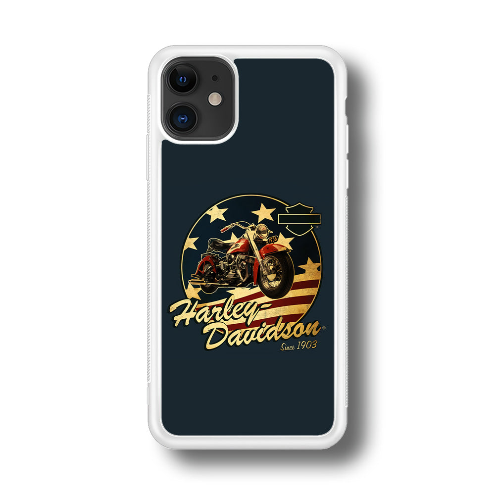 Harley Vintage Logo iPhone 11 Case-Phone Case-Rubber White (2D Case)-Altracase
