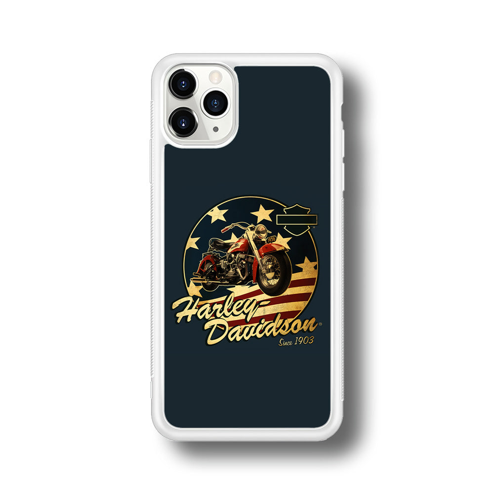 Harley Vintage Logo iPhone 11 Pro Max Case-Phone Case-Rubber White (2D Case)-Altracase