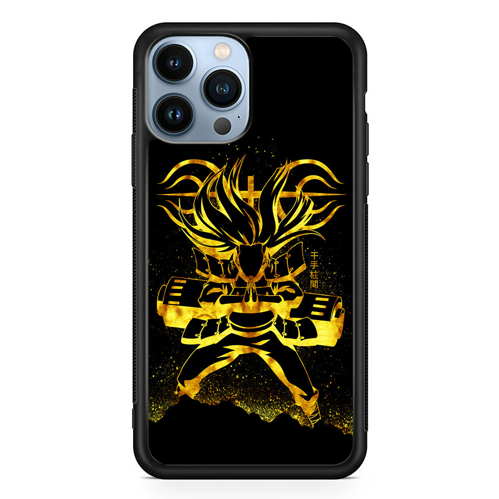 Hashirama Senju Gold iPhone 15 Pro Case-Phone Case-Rubber Black (2D Case)-Altracase