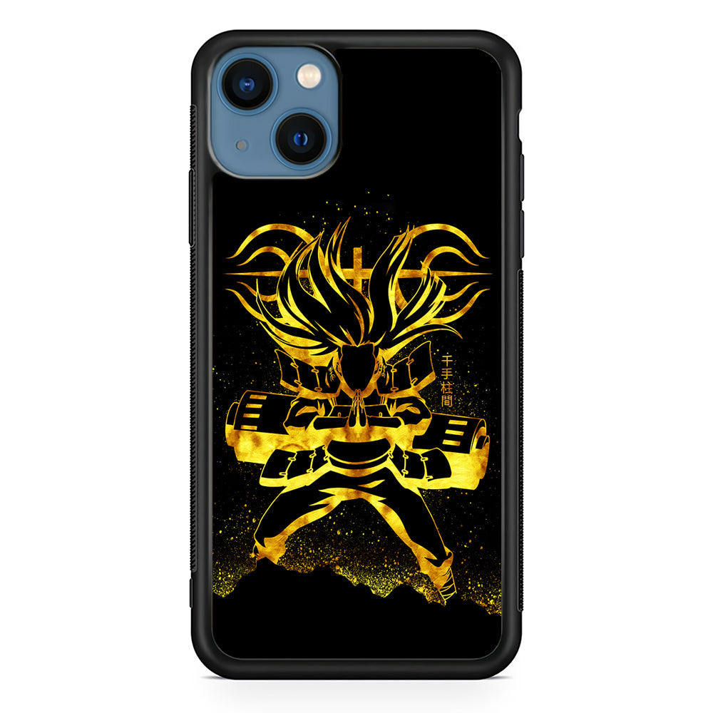 Hashirama Senju Gold iPhone 13 Case-Phone Case-Rubber Black (2D Case)-Altracase
