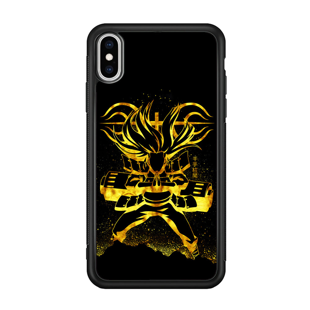 Hashirama Senju Gold iPhone Xs Case-Phone Case-Rubber Black (2D Case)-Altracase