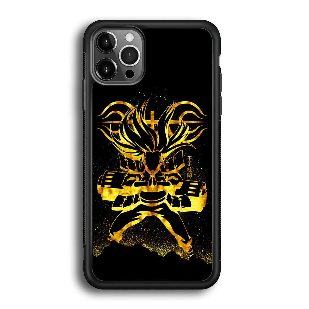 Hashirama Senju Gold iPhone 12 Pro Max Case-Phone Case-Rubber Black (2D Case)-Altracase