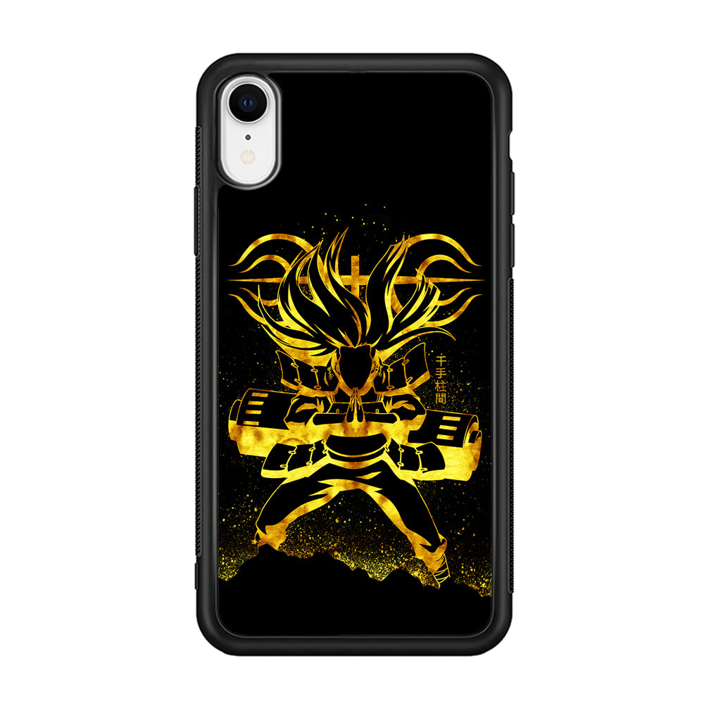 Hashirama Senju Gold iPhone XR Case-Phone Case-Rubber Black (2D Case)-Altracase
