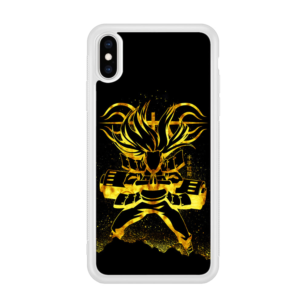 Hashirama Senju Gold iPhone Xs Case-Phone Case-Rubber White (2D Case)-Altracase