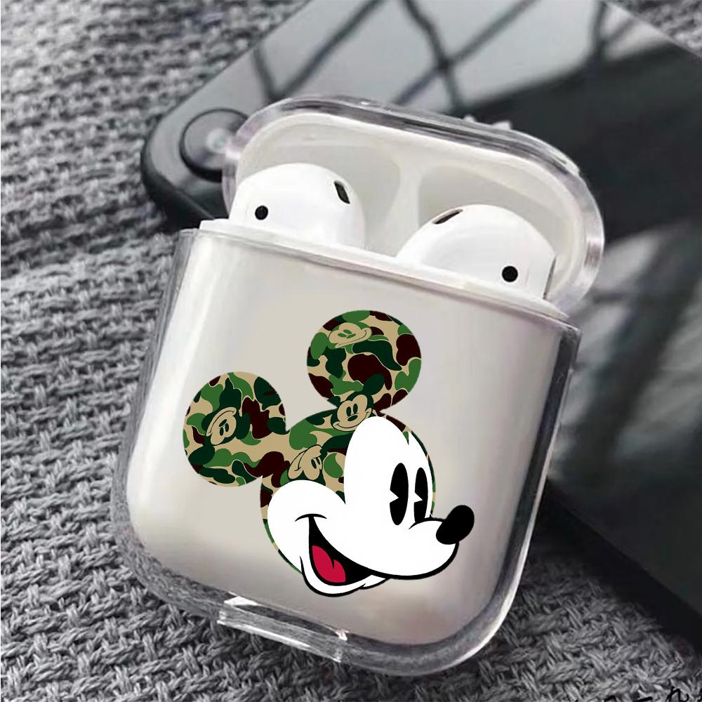 Head Mickey Mouse Camo Hard Plastic Protective Clear Case Cover For Apple Airpods-AirPod Case-Altracase