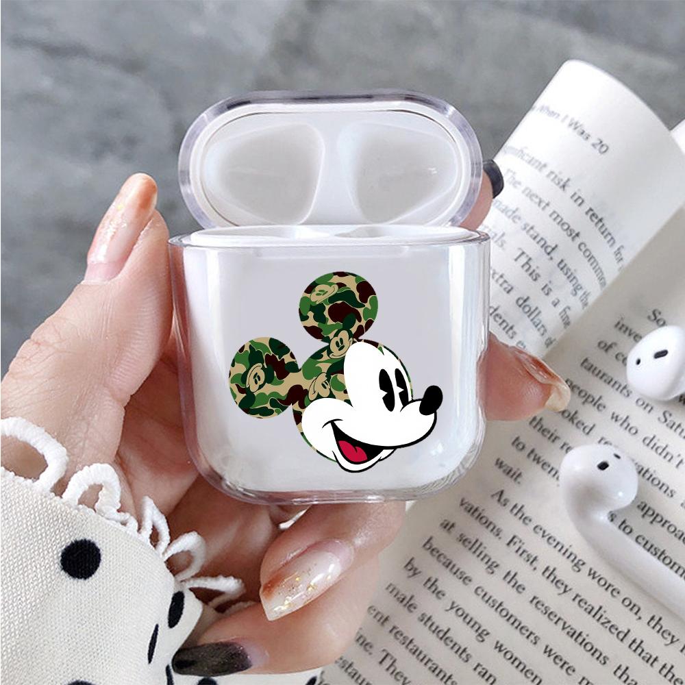 Head Mickey Mouse Camo Hard Plastic Protective Clear Case Cover For Apple Airpods-AirPod Case-Altracase