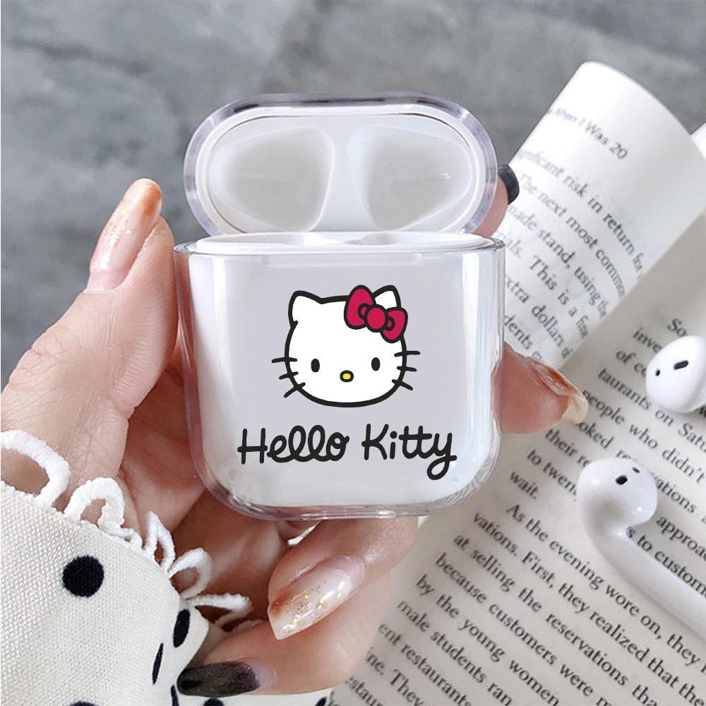 Hello Kitty Hard Plastic Protective Clear Case Cover For Apple Airpods-AirPod Case-Altracase