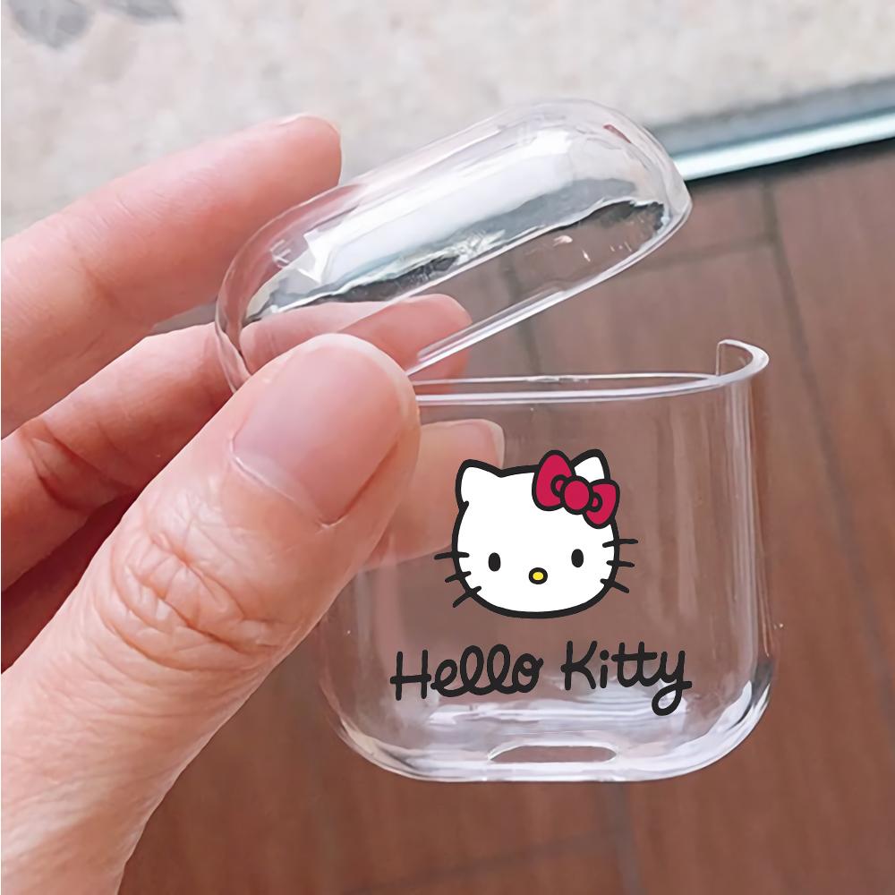 Hello Kitty Hard Plastic Protective Clear Case Cover For Apple Airpods-AirPod Case-Altracase