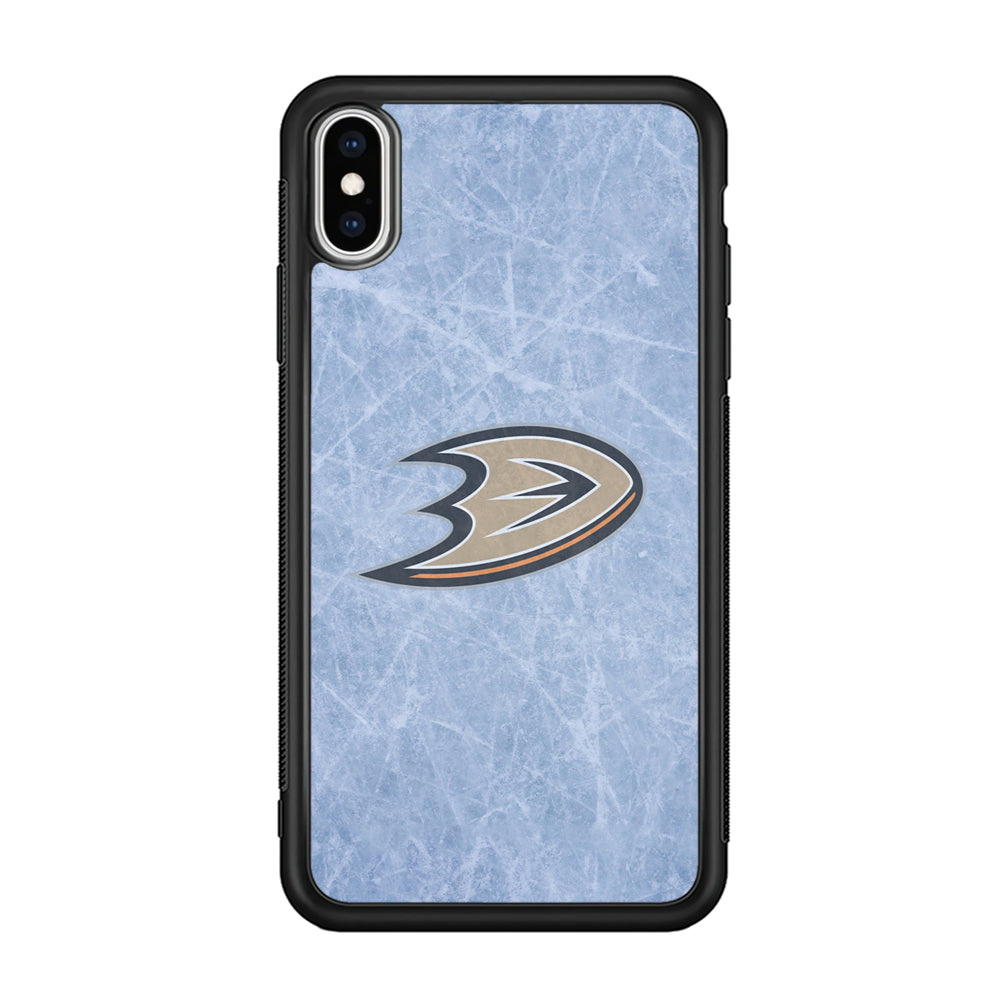 Hockey Anaheim Ducks NHL 001 iPhone Xs Case-Phone Case-Rubber Black (2D Case)-Altracase