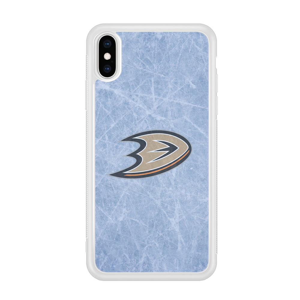 Hockey Anaheim Ducks NHL 001 iPhone Xs Case-Phone Case-Rubber White (2D Case)-Altracase