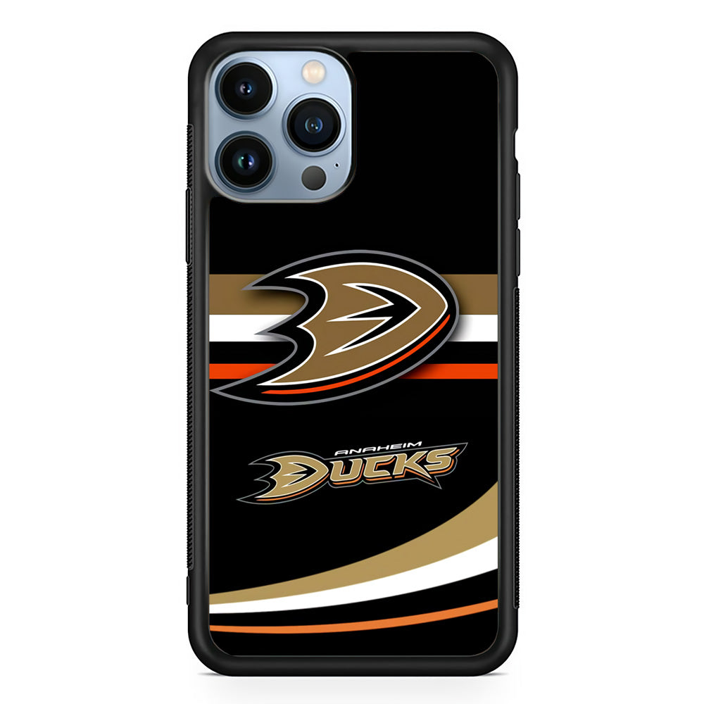 Hockey Anaheim Ducks NHL 002 iPhone 15 Pro Case-Phone Case-Rubber Black (2D Case)-Altracase