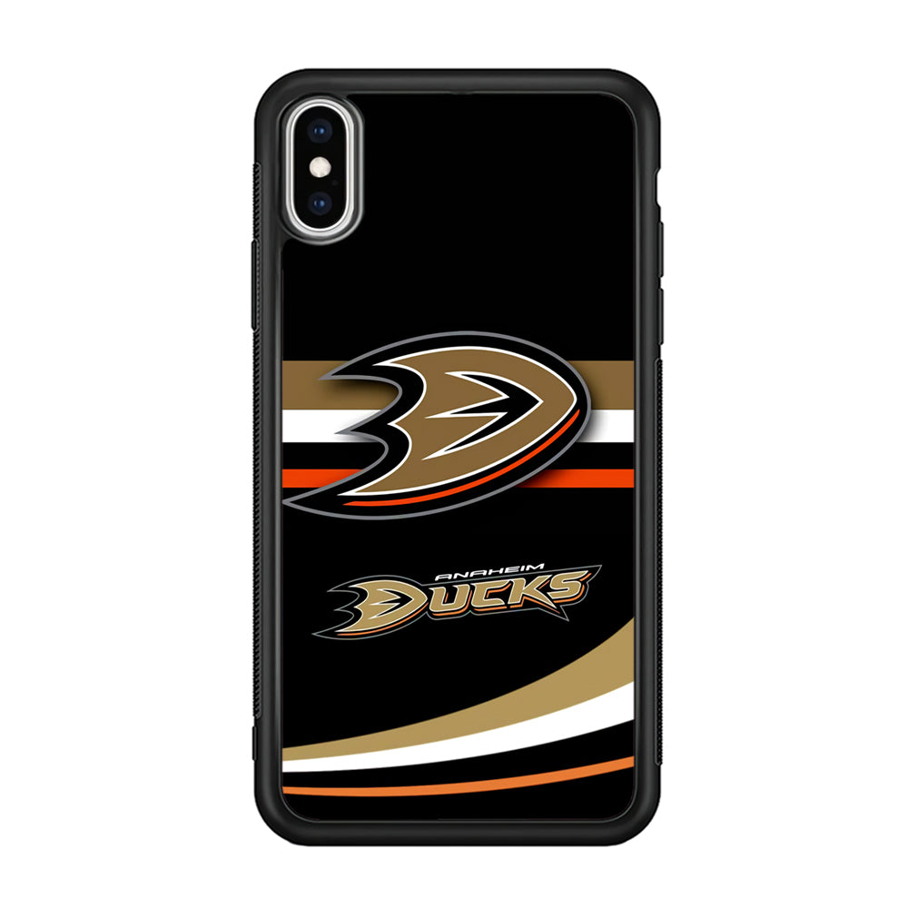 Hockey Anaheim Ducks NHL 002 iPhone Xs Case-Phone Case-Rubber Black (2D Case)-Altracase