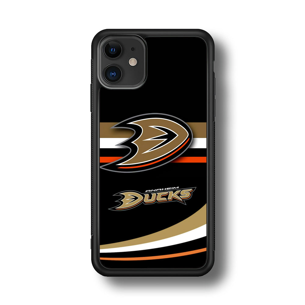 Hockey Anaheim Ducks NHL 002 iPhone 11 Case-Phone Case-Rubber Black (2D Case)-Altracase