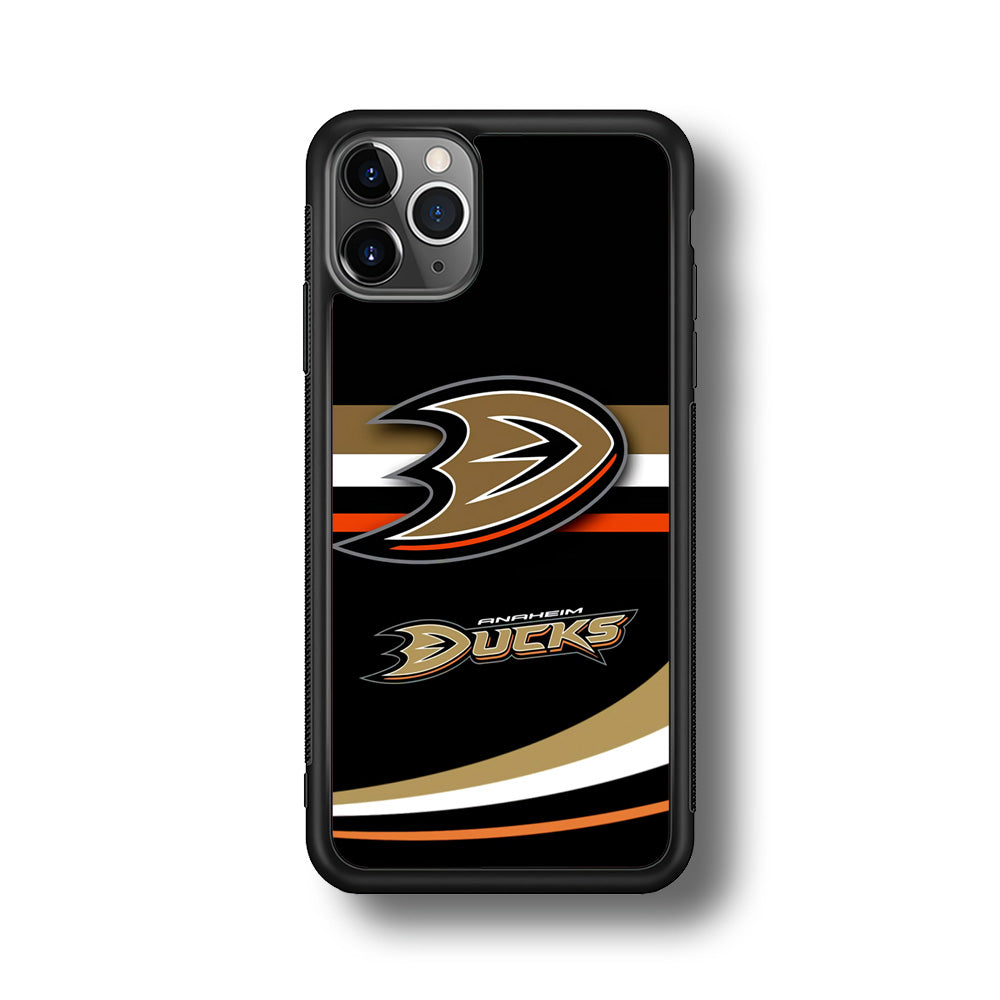 Hockey Anaheim Ducks NHL 002 iPhone 11 Pro Max Case-Phone Case-Rubber Black (2D Case)-Altracase