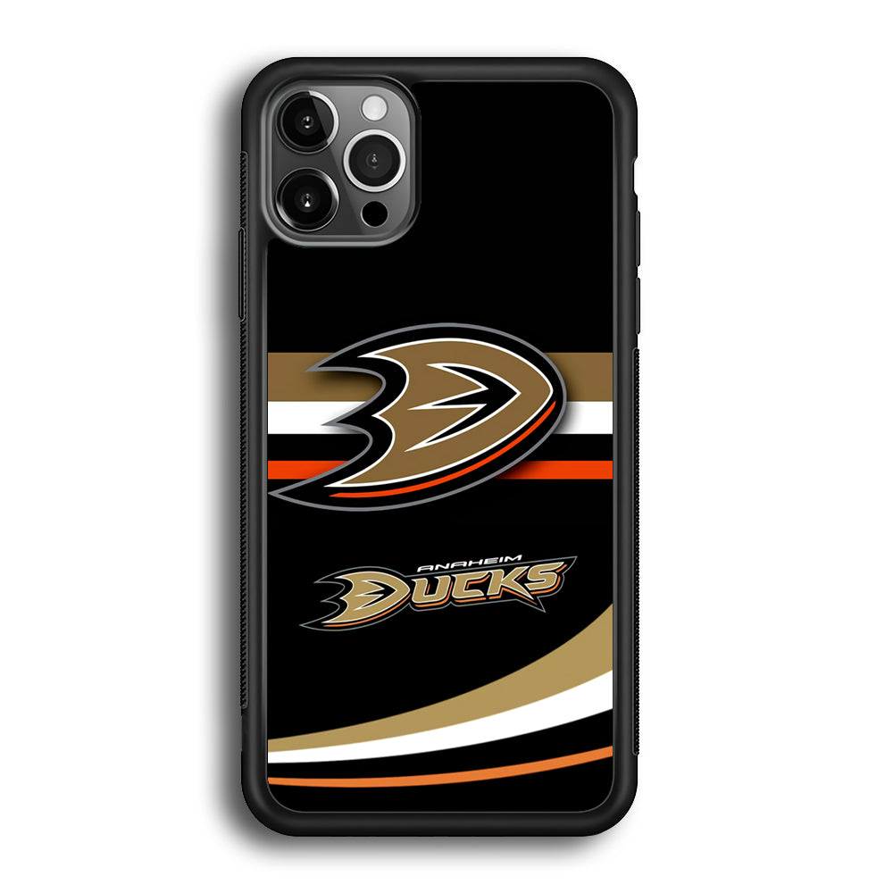 Hockey Anaheim Ducks NHL 002 iPhone 12 Pro Max Case-Phone Case-Rubber Black (2D Case)-Altracase