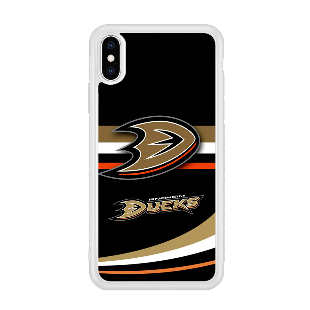 Hockey Anaheim Ducks NHL 002 iPhone Xs Case-Phone Case-Rubber White (2D Case)-Altracase