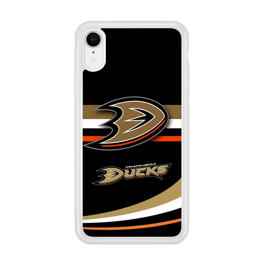 Hockey Anaheim Ducks NHL 002 iPhone XR Case-Phone Case-Rubber White (2D Case)-Altracase