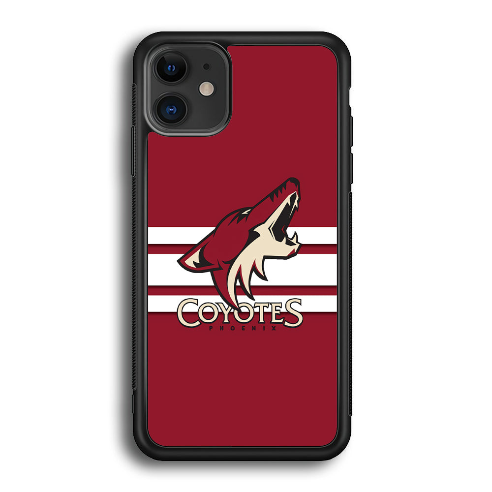 Hockey Arizona Coyotes NHL 001 iPhone 12 Case-Phone Case-Rubber Black (2D Case)-Altracase