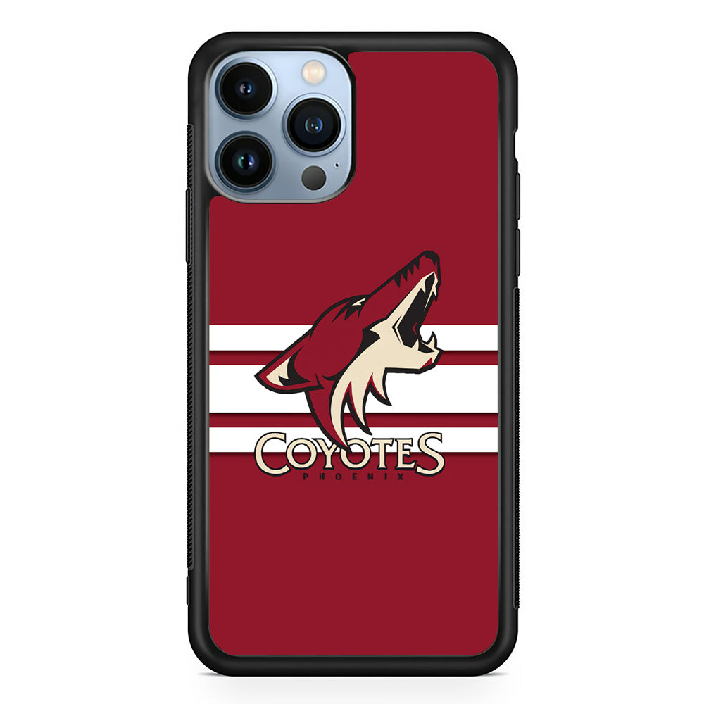 Hockey Arizona Coyotes NHL 001 iPhone 15 Pro Max Case-Phone Case-Rubber Black (2D Case)-Altracase